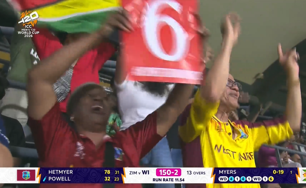 Westindies batting carries.  T20 World Cup 2026 (WI v Zim)