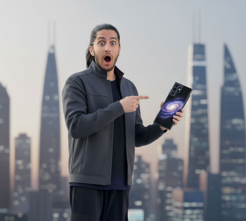 the boy holds samsung galaxy s26 ultra