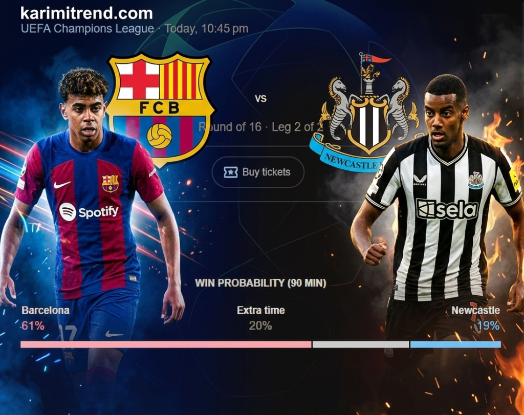 Comparison Barça vs Newcastle