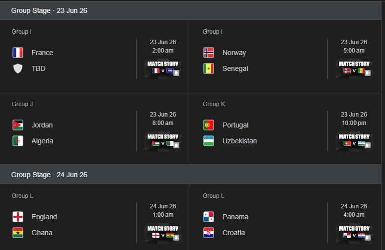 OFFICIAL SCHEDULE OF FIFA 2026 || Screenshots of fixtures of FIFA World Cup 2026