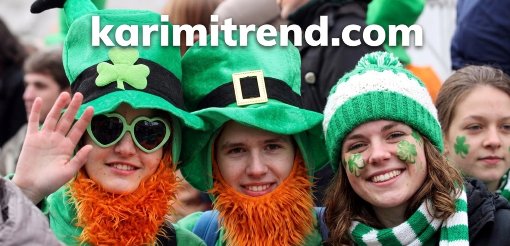 women wearing green dresses celebrating St Patrick’s Day with festive outfits and joyful expressions