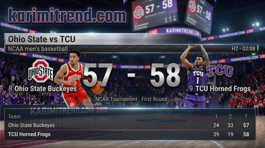 Exciting moment from Ohio State vs TCU basketball game with clutch plays and thrilling action during NCAA matchup