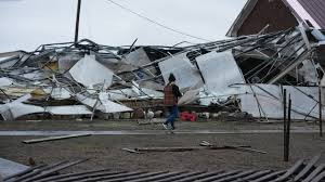 Damaged roads, downed power lines, and destroyed buildings after the Kankakee Tornado 2026