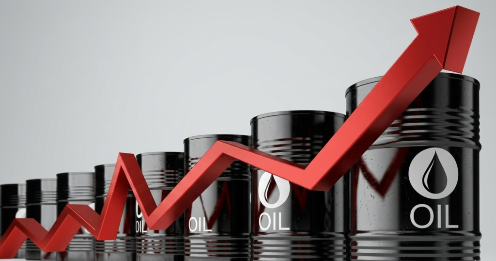 Global oil prices graph showing Brent, WTI, and crude oil trends
